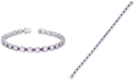 Macy's Pink & Purple Amethyst Link Bracelet (16-3/8 ct. t.w.) in Sterling Silver